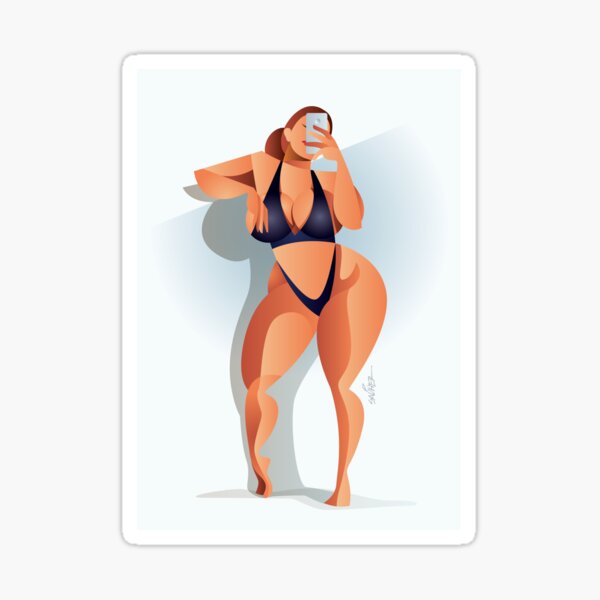 Sticker Beautiful nude fit woman body 