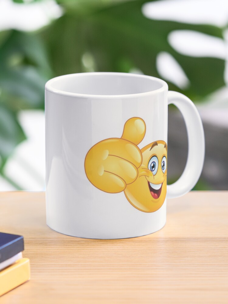 Coffee Mug Set No. 2, Cheery & Baffled Face (Mugs Without Handles