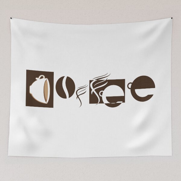 Item preview, Funky Coffee Text Shape Art designed and sold by Zethinova.