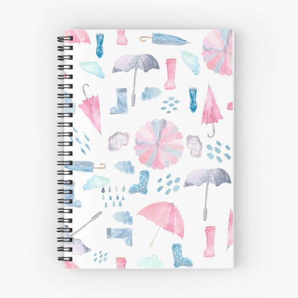 Item preview, SpringShowers | Umbrella and Galoshes | Watercolor | Pattern designed and sold by Harpley Design Studio.