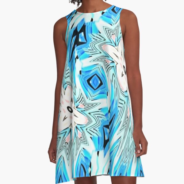 #pattern, #repeat, #abstract, #design, illustration, art, geometry, circle A-Line Dress