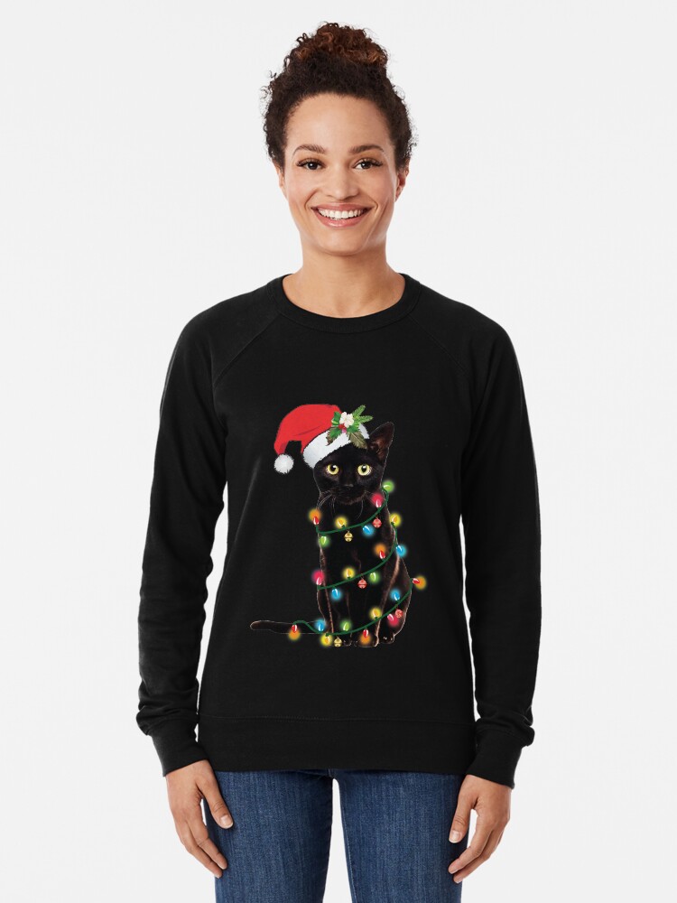 Cat christmas deals tree sweatshirt