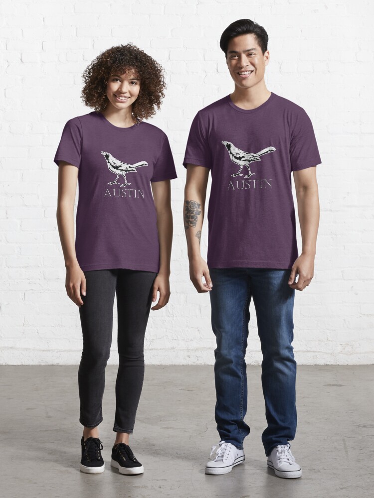 Thumbnail 1 of 7, Essential T-Shirt, Austin Grackle - Black and White designed and sold by William Pate.