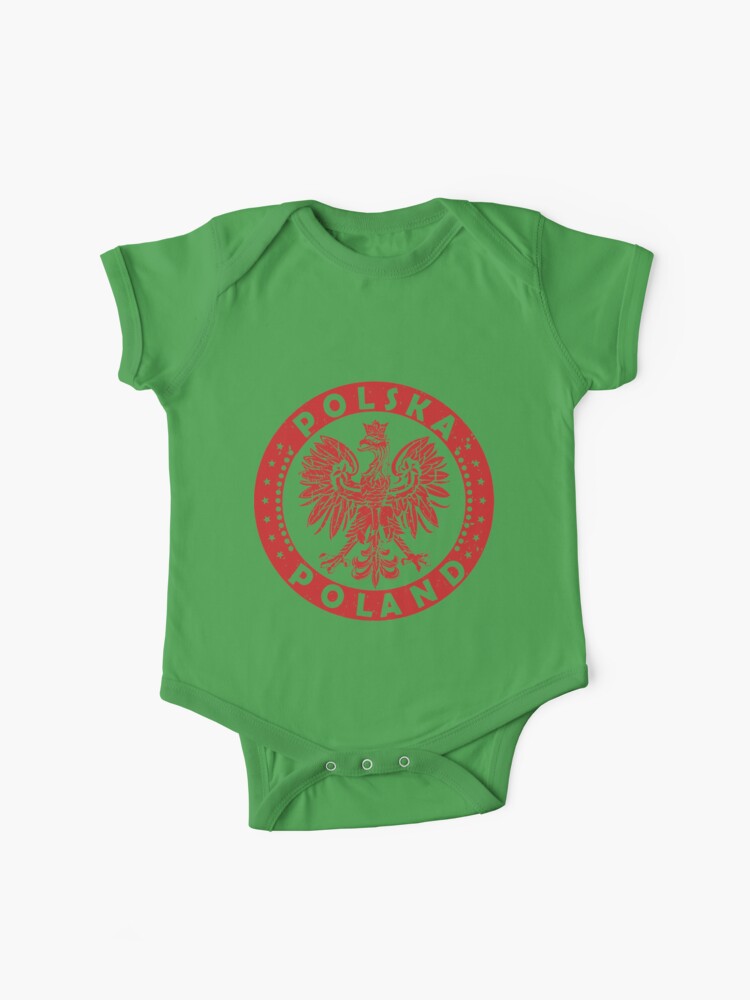 Polska Polish Eagle Vintage Distressed Poland Coat Of Arms Red Baby  One-Piece for Sale by tronictees