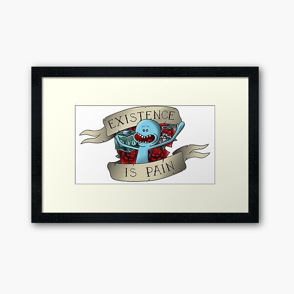 Traditional tattoo style Mr. Meeseeks Framed Art Print