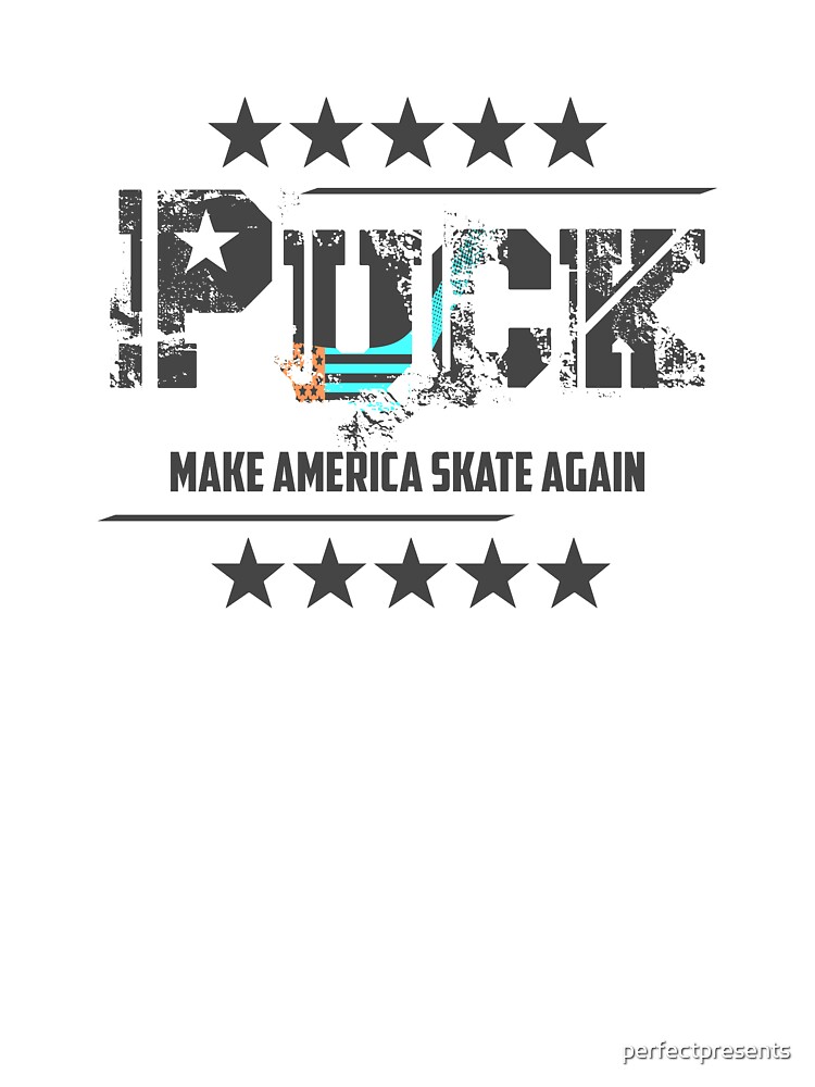 Puck Make America Skate Again Funny Hockey Player T-Shirt