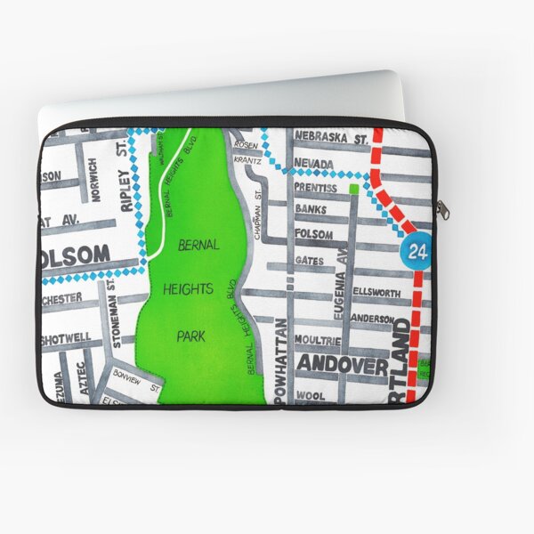 San Francisco map - Bernal Heights Laptop Sleeve