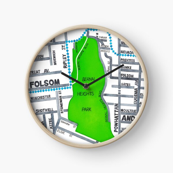 San Francisco map - Bernal Heights Clock