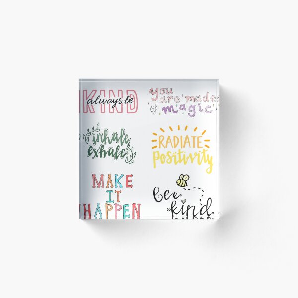 positivity sticker pack Acrylic Block
