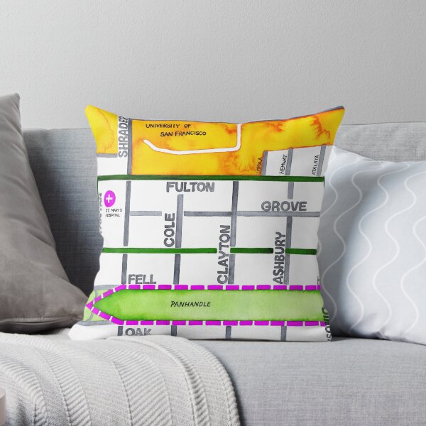 San Francisco map - NOPA Throw Pillow
