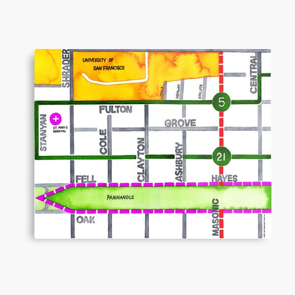 San Francisco map - NOPA Metal Print
