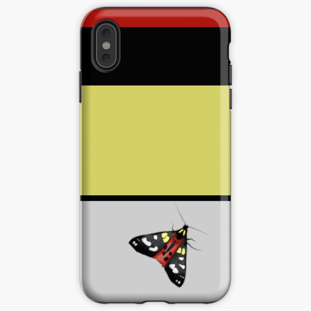 Scarlet Tiger Moth and Stripe iPhone Case & Cover