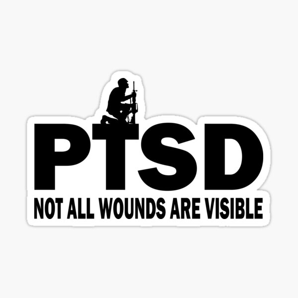 PTSD Male Soldier Sticker