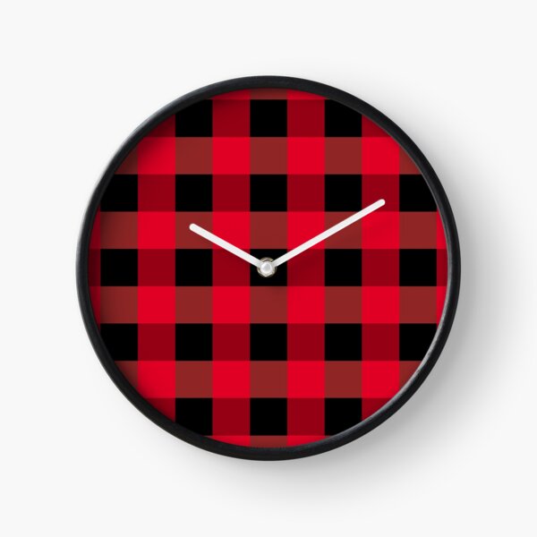 Buffalo plaid Clock