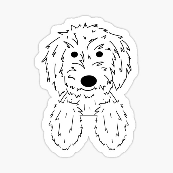 Item preview, Elle Doodle - Goldendoodle Golden Doodle Dog Chilling Sticker designed and sold by efdesigns.