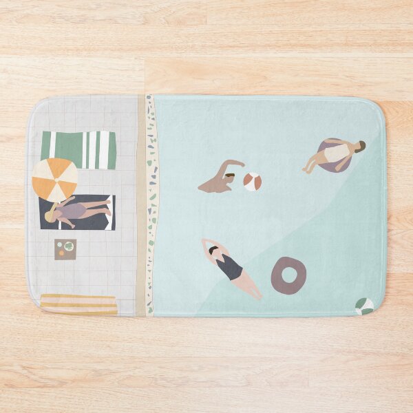 Pool illustration Bath Mat