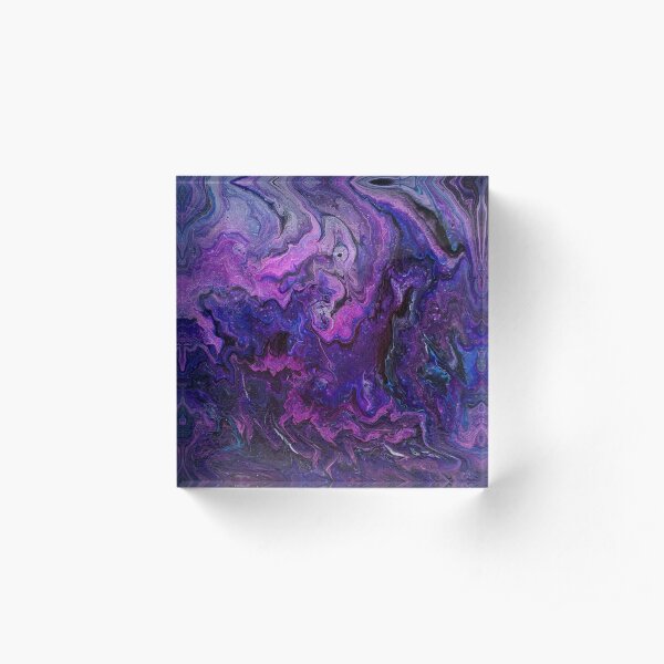 Mini Galaxy Pour (Pink) Acrylic Block