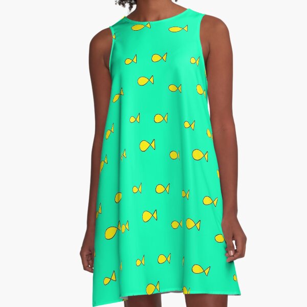 princess caroline oh fish print A-Line Dress