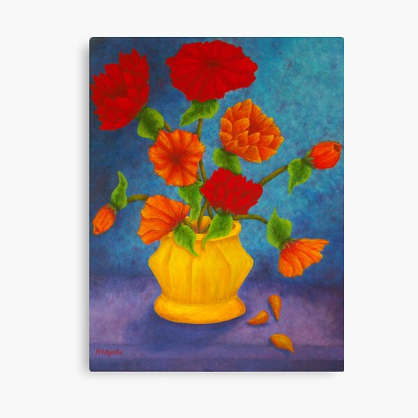 Red & Orange Flowers Canvas Print