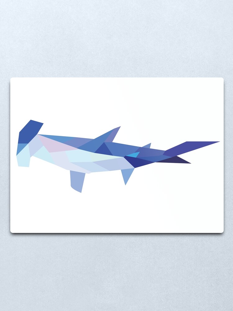 Download Impression Metallique Requin Marteau Geometrique Par Kathleenkurzban Redbubble