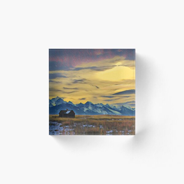 Mission Mountains Shed Acrylic Block