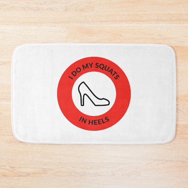 Item preview, I Do My Squats in Heels Red designed and sold by PoleUnicorn.