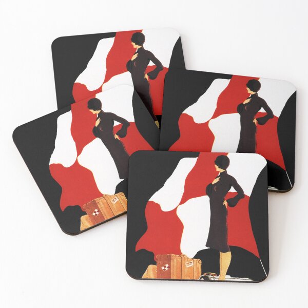Item preview, Woman with Luggage Homeward Bound Art Deco Advertisement Vintage Travel designed and sold by retroposters.