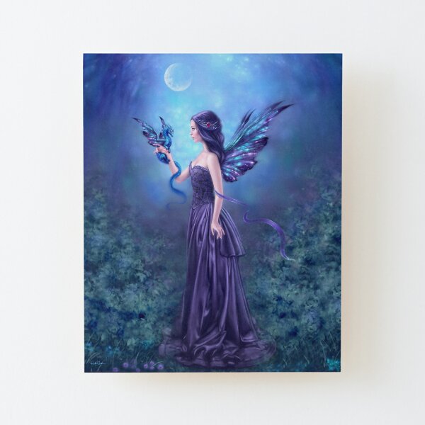 Iridescent Fairy & Dragon Wood Mounted Print