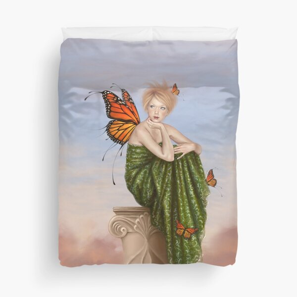 Sunrise Monarch Butterfly Fairy Duvet Cover