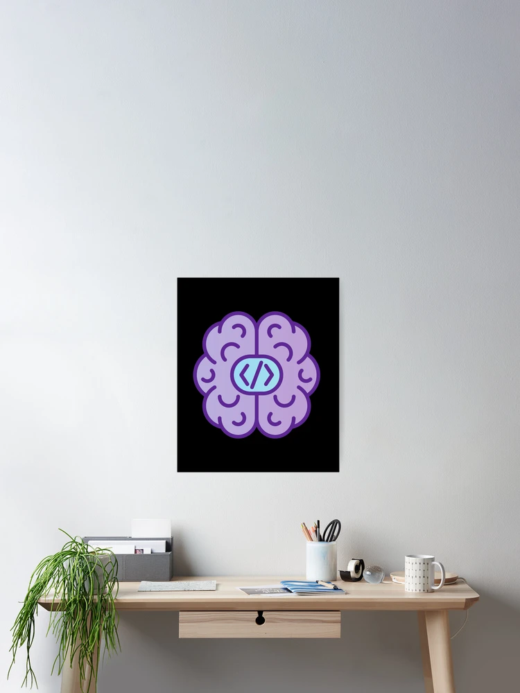 Thumbnail 2 of 3, Poster, Programmer’s Brain - Coding Programmer Geek designed and sold by PrintPress.