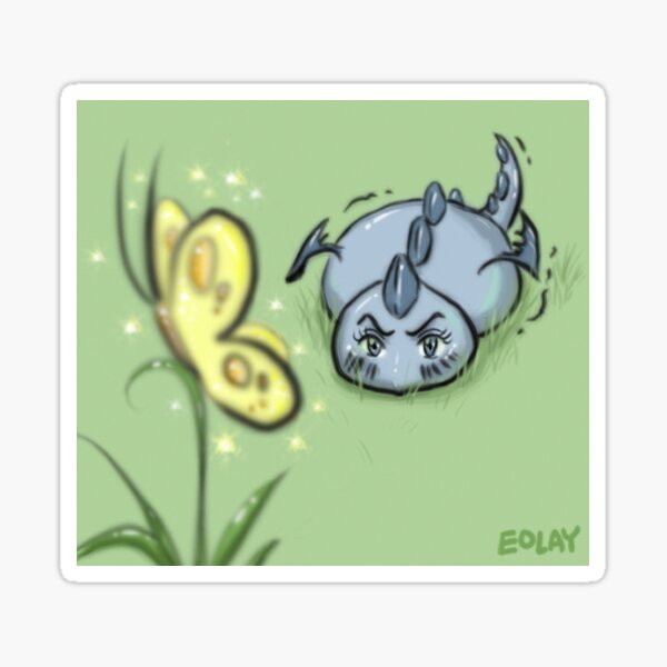Cute dragon and butterfly Sticker
