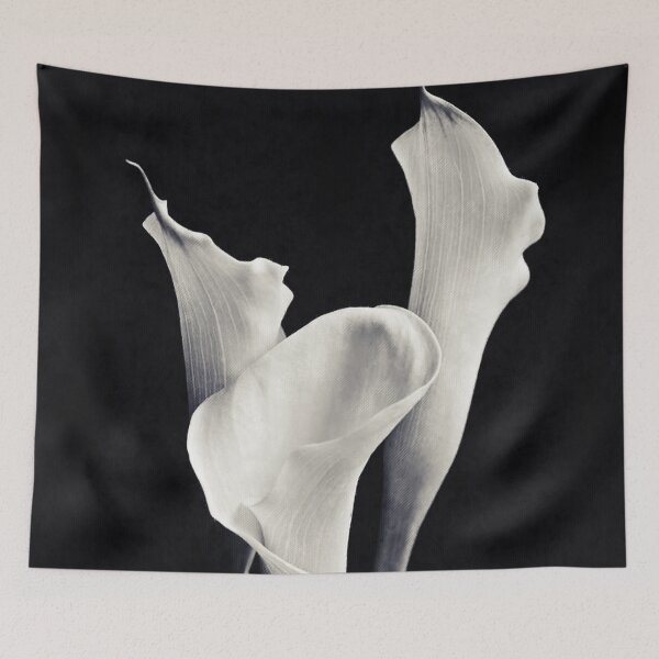 Item preview, Minimal white flowers on black backround designed and sold by Underdott.