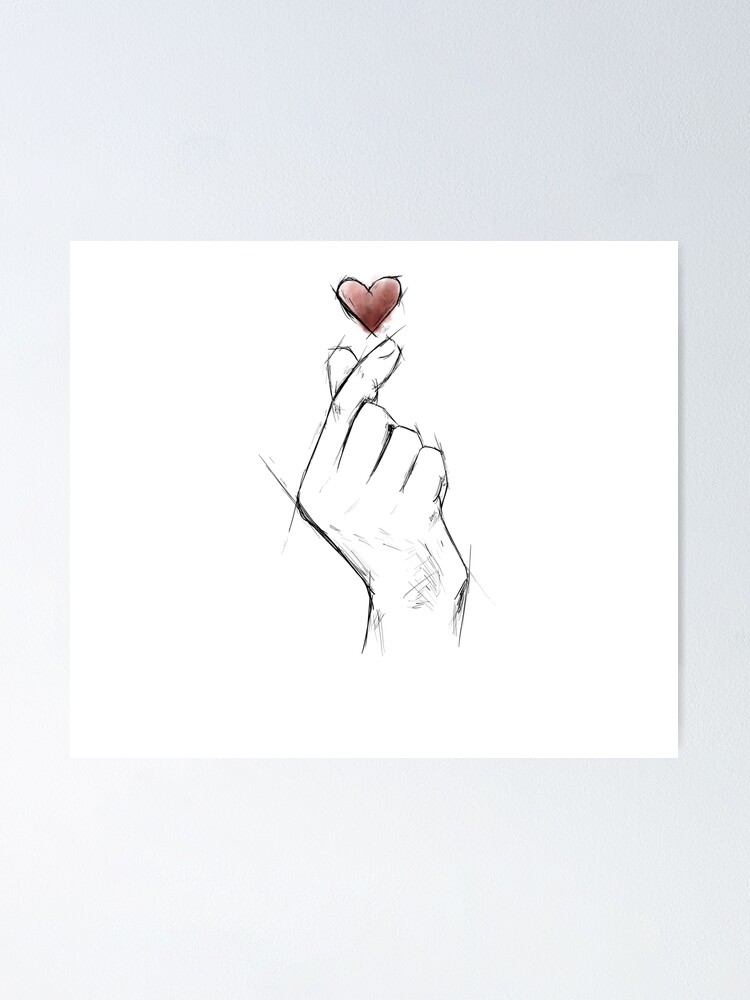 "Sketch heart kpop hand symbol" Poster by SketchingSofia | Redbubble