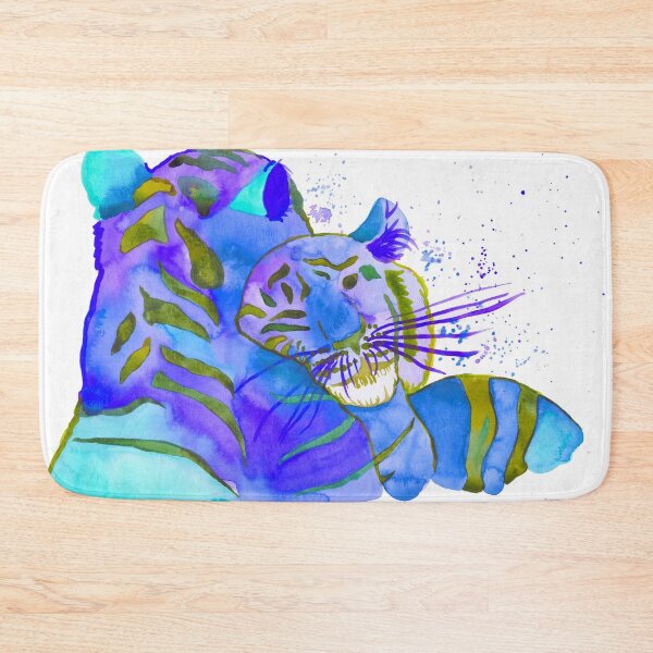 Item preview, Cuddling Tigers Shades of Blue designed and sold by Niina  Niskanen.