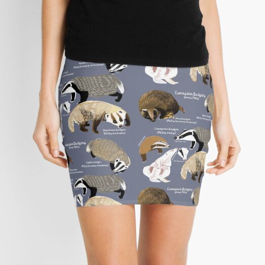 Badgers Meles Genus Poster Mini Skirt