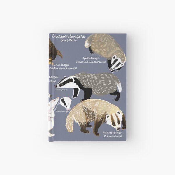 Badgers Meles Genus Poster Hardcover Journal By Belettelepink Redbubble