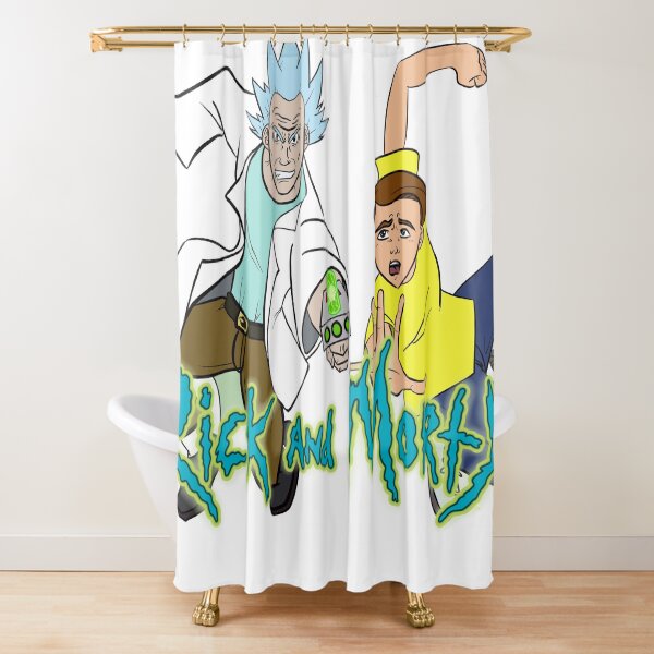 Rick and morty manga style Shower Curtain