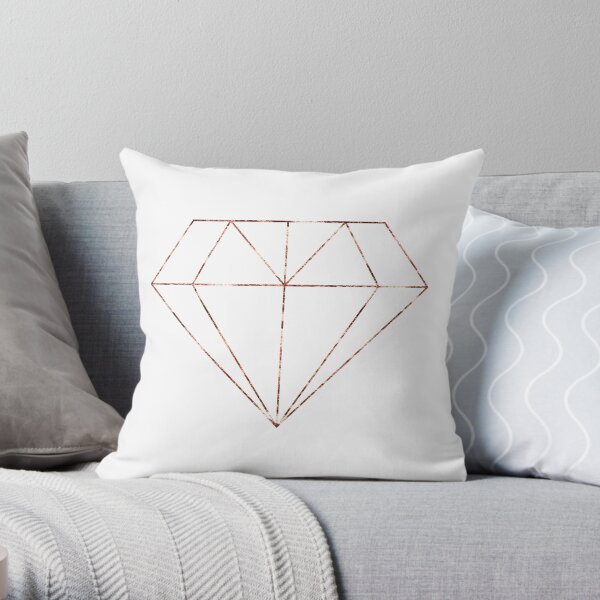 Rose gold diamond Throw Pillow