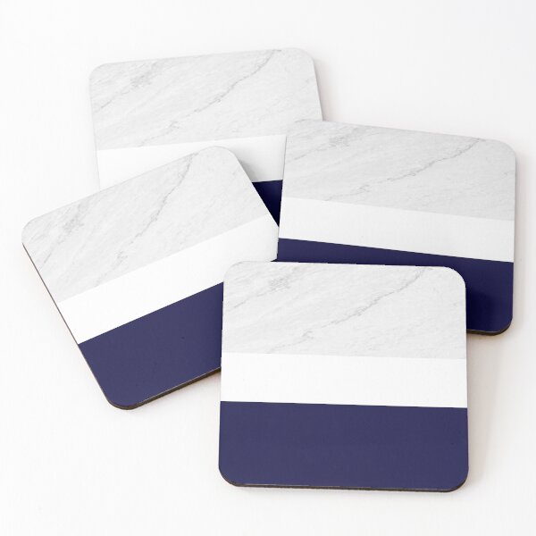 Item preview, Navy blue white marble texture striped pattern designed and sold by by-jwp.