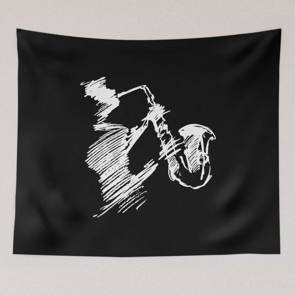 Item preview, Sketch Saxophone Jazz Music Sax Player Musician designed and sold by haselshirt.