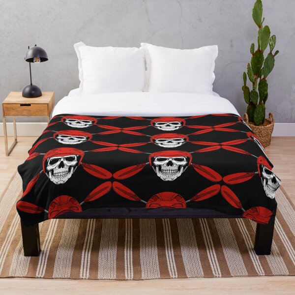 Item preview, Red Skull and Paddle Bones | Whitewater Kayaking Emblem | Paddling Carnage | Skull and Crossbones designed and sold by Stuckonpaddling.