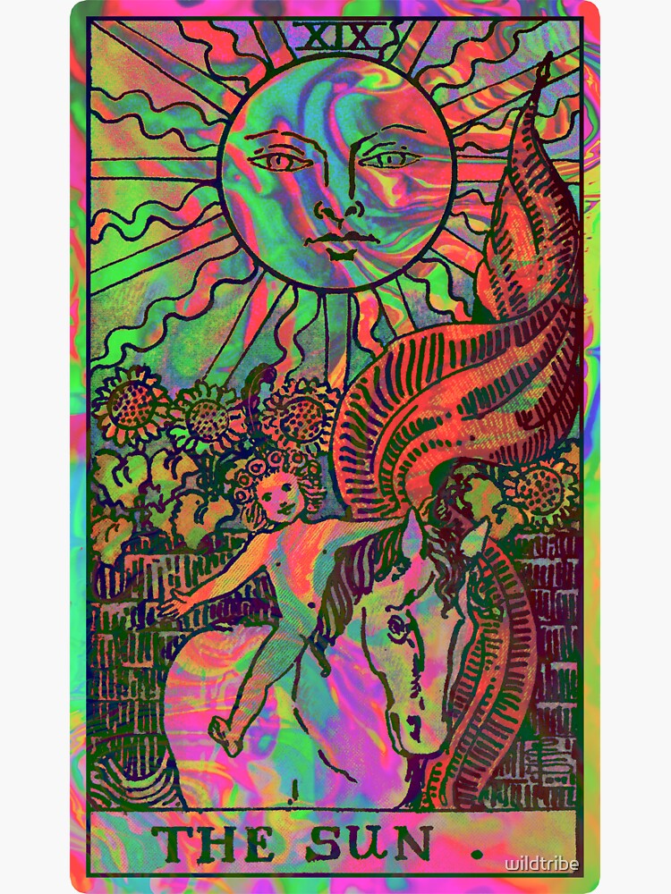 XIX. The Sun Tarot Card Sticker for Sale by wildtribe