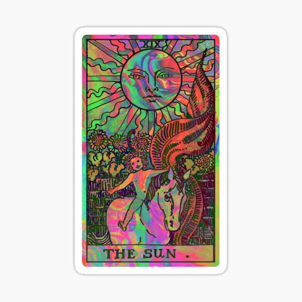 XIX. The Sun Tarot Card | Psychedelic Sticker