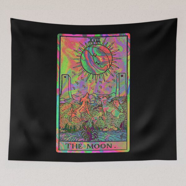 Artikelvorschau, XVIII. Die Mond-Tarot-Karte | Psychedelisch entworfen und verkauft von wildtribe.