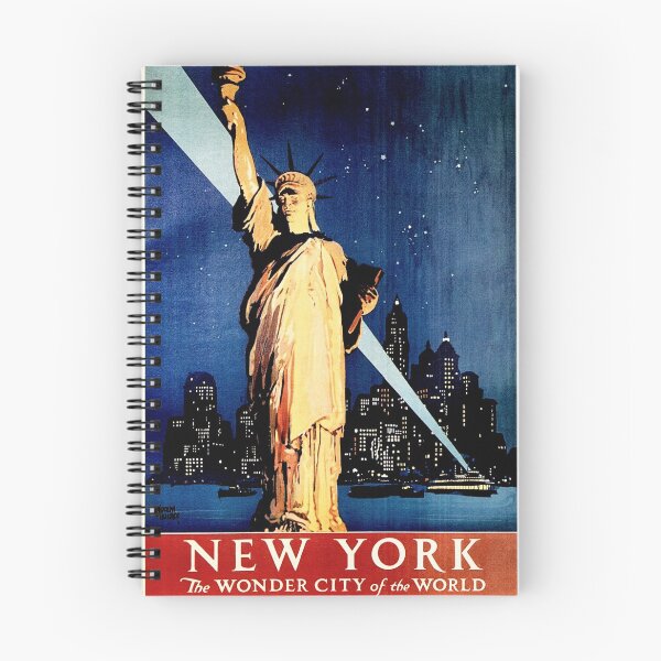 Item preview, New York Wonder City of the World Liberty Statue Vintage Travel designed and sold by retroposters.