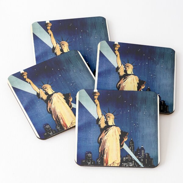 Item preview, New York Wonder City of the World Liberty Statue Vintage Travel designed and sold by retroposters.