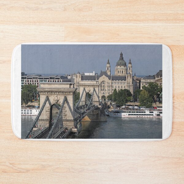Item preview, Chain bridge on Danube river Budapest cityscape  designed and sold by goceris.