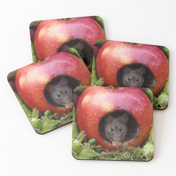 Item preview, George the mouse in a log pile house - Mouse inside a apple with summer fruits designed and sold by Simon-dell.