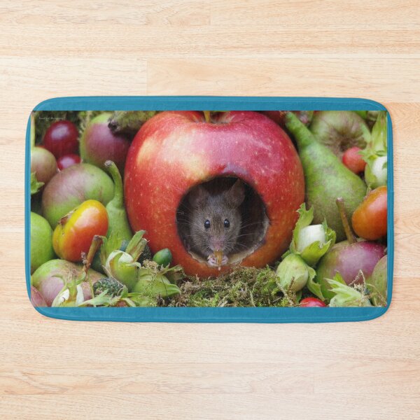 Item preview, George the mouse in a log pile house - Mouse inside a apple with summer fruits designed and sold by Simon-dell.