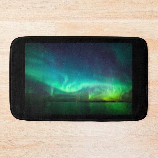 Item preview, Northern lights glow over lake designed and sold by Juhku.